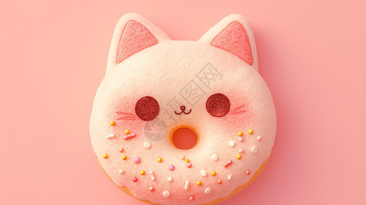 小猫主题可爱的卡通甜甜圈图片