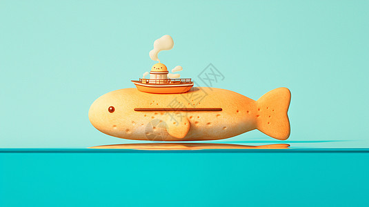 可爱的饼干卡通潜水艇图片