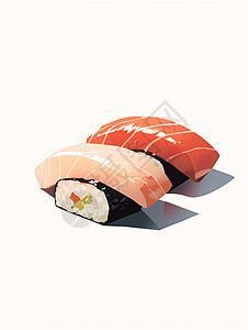 诱人美味的卡通日式美食寿司图片
