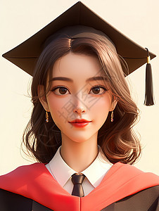 3D毕业服的女学生图片