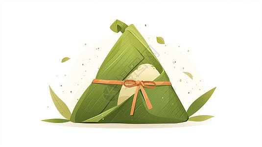 绿色卡通手工美食粽子图片