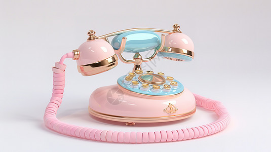 复古电话机3D图标图片