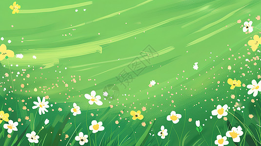 夏天绿意草地小雏菊图片