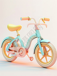 儿童自行车3D图标图片