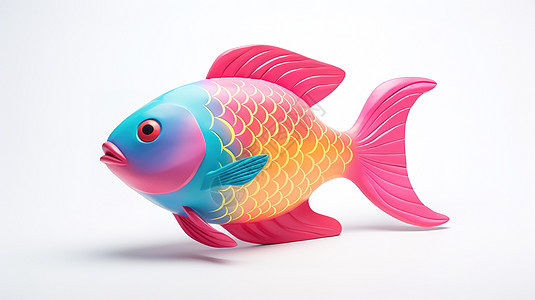 彩色鱼3D图标图片