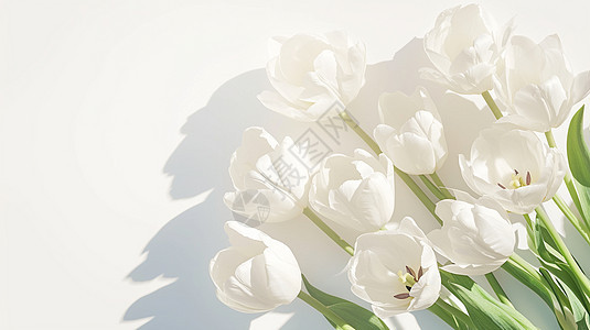 白色唯美漂亮的卡通花朵背景图片