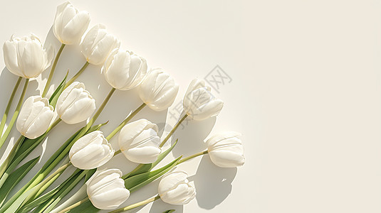 白色漂亮的卡通花朵背景图片