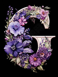 花朵字母G图片