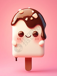 巧克力口味美味可口的卡通冰激凌图片