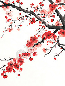 梅花萬杂墨 安徽美协何华贤三尺《喜上梅梢》 - 梅花图- 99字画网