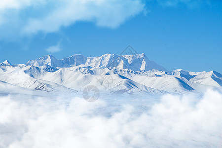 山云海雪山背景