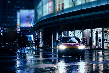 雨夜的路口路口夜景高清图片