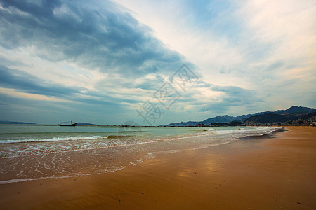 海螃蟹海边背景