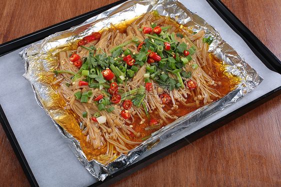 锡纸金针菇 烧烤 辣椒 烧烤 撸串 菜谱 美食 美味 高清大图