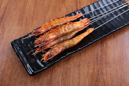 烤大虾 虾 九节虾    烧烤 撸串 菜谱 美食 美味 高清 大图背景图片