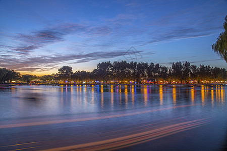 北京夜景夜景什刹海背景