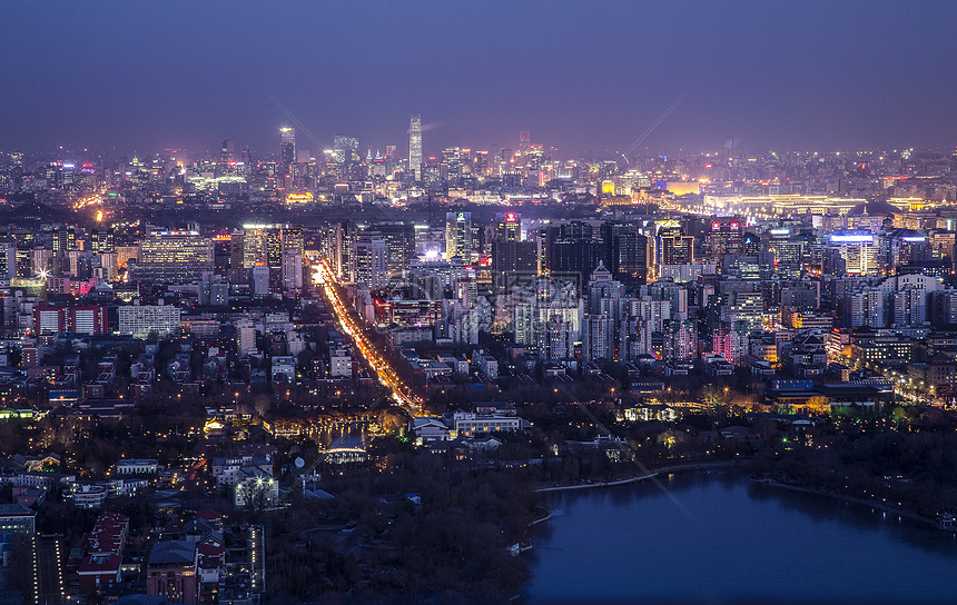 夜幕下的京城图片