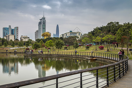 发展国家天气深圳的公园背景