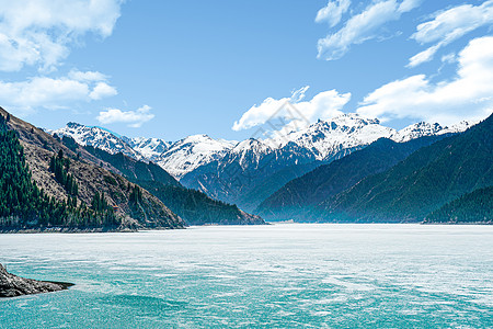 新疆拌面天山 天池背景