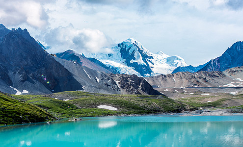 天池山天山天池背景