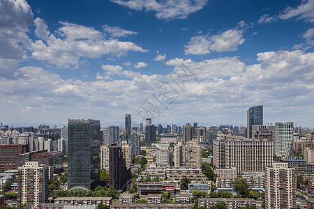 蓝天白云楼房CBD北京背景