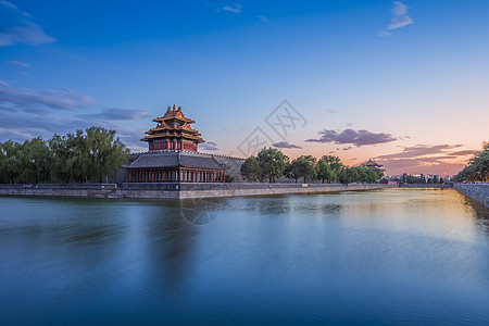 北京晚霞晚霞紫禁城背景