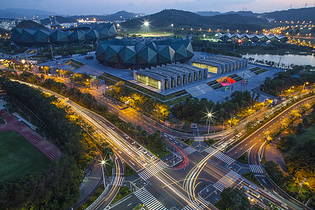 运动色彩夜景城市背景