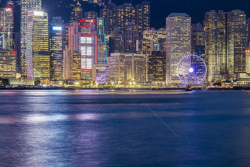 夜幕下的香港图片