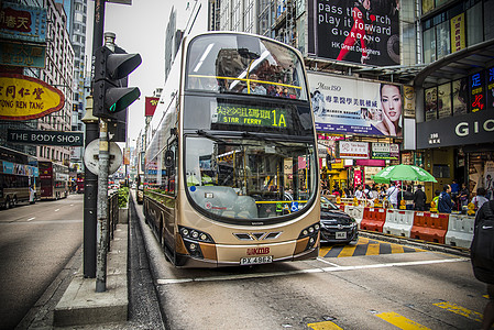 香港公交车节奏快的香港背景