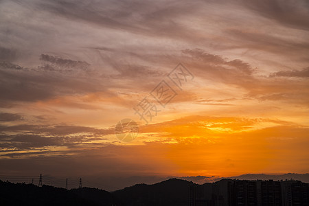 黄昏的天空日落西山高清图片