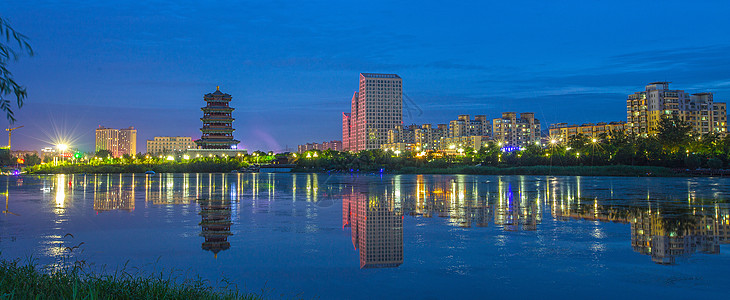 古代与现代北京夜景高清图片