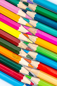 教育设计彩虹颜色铅笔平铺创意拍摄图片