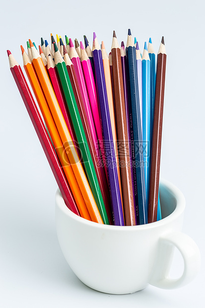 教育设计铅笔咖啡杯创意拍摄图片