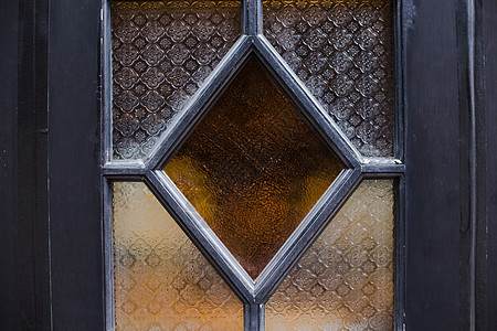 楼门木质玻璃结构特写图片