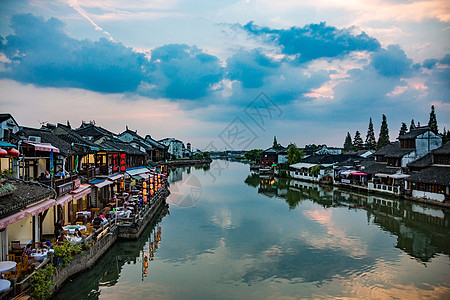 乡村文化旅游度假朱家角古镇建筑背景