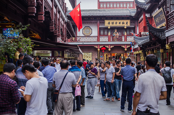 豫园红旗游客国庆休闲旅游图片