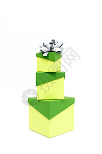 小清新绿色礼盒组合摆拍高清图片