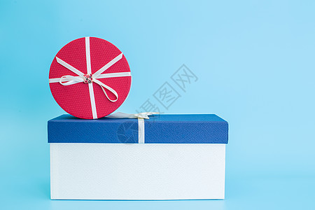礼盒设计清新文艺圆形长方形礼盒背景