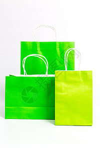 绿色大小纸质购物袋图片