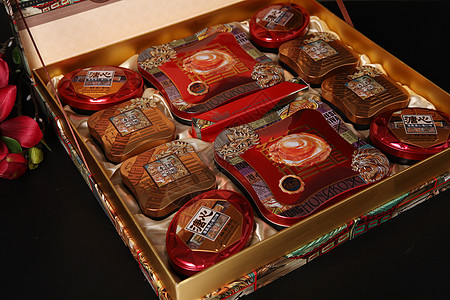 巧克力月饼中秋月饼 中秋月饼盒背景