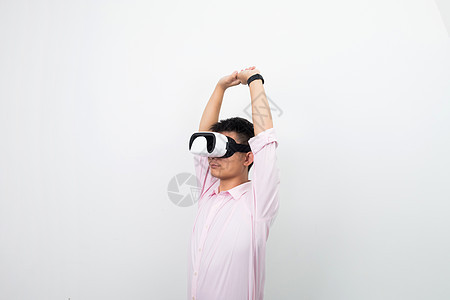 虚拟现实VR舒展动作背景图片