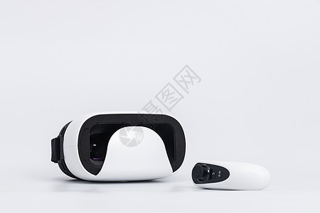 白色VR眼镜平视产品图背景图片