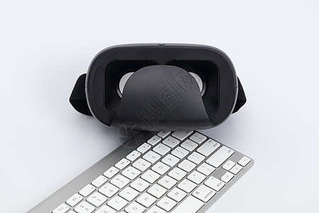 黑色VR眼镜键盘组合图背景图片