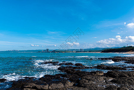 五大连池火山石韩国济州岛 海边背景