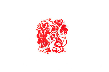 新春十二生肖中国剪纸摆拍图片