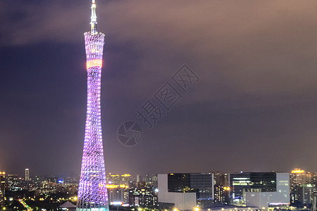 夜幕下的广州塔高清图片