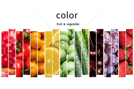 水果蔬菜的色彩拼接图片