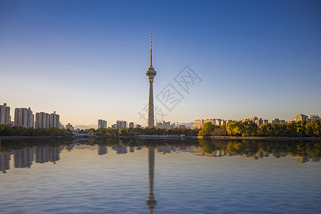 城市北京秋景.中央电视塔背景