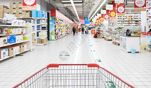 购物车矢量图商场超市购物场景背景背景