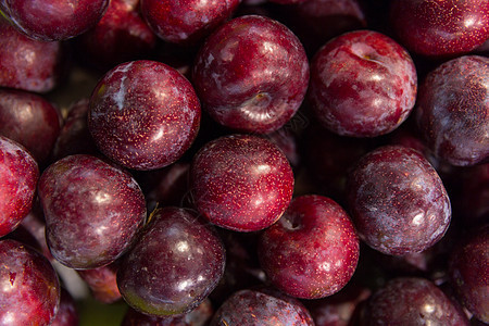 红李子水果摊位食品高清图片素材